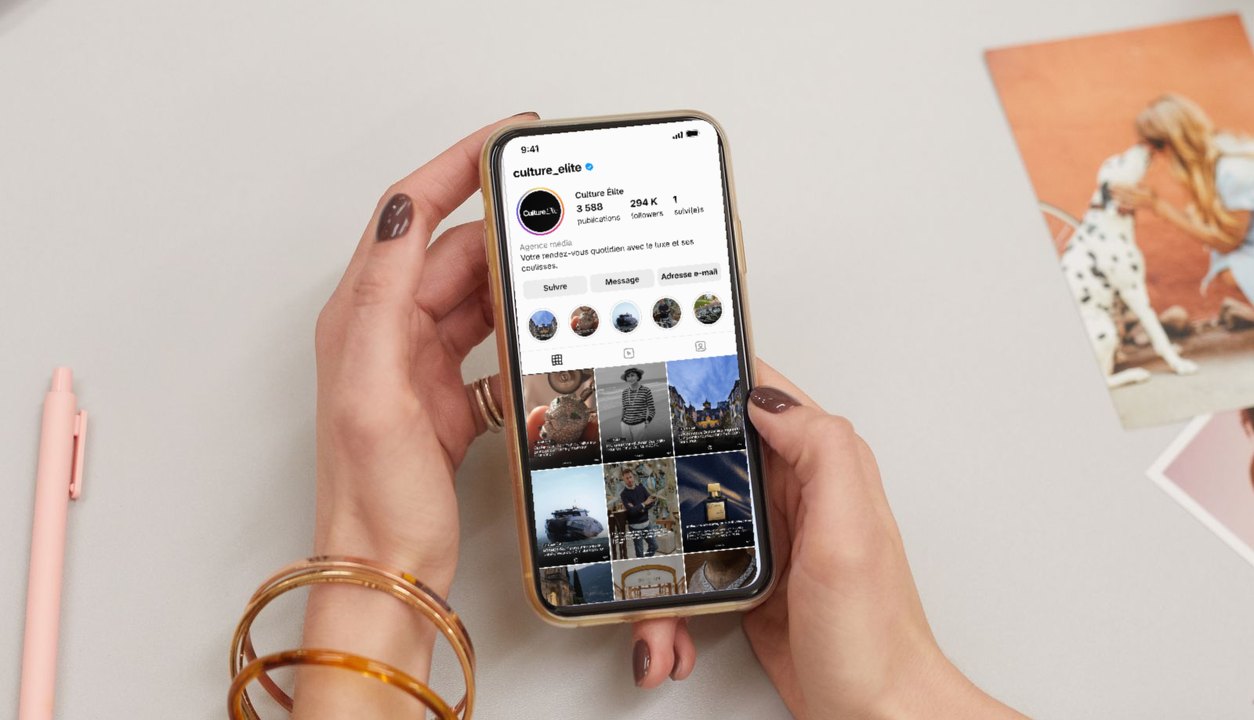 Le profil Instagram de Culture Élite sur un téléphone